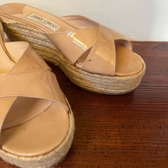 Jimmy Choo Espadrille Wedge Sandal Patent Leather - Picture 4 of 6